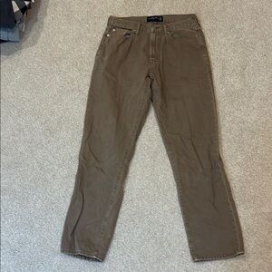 Brown Straight-Leg Jeans